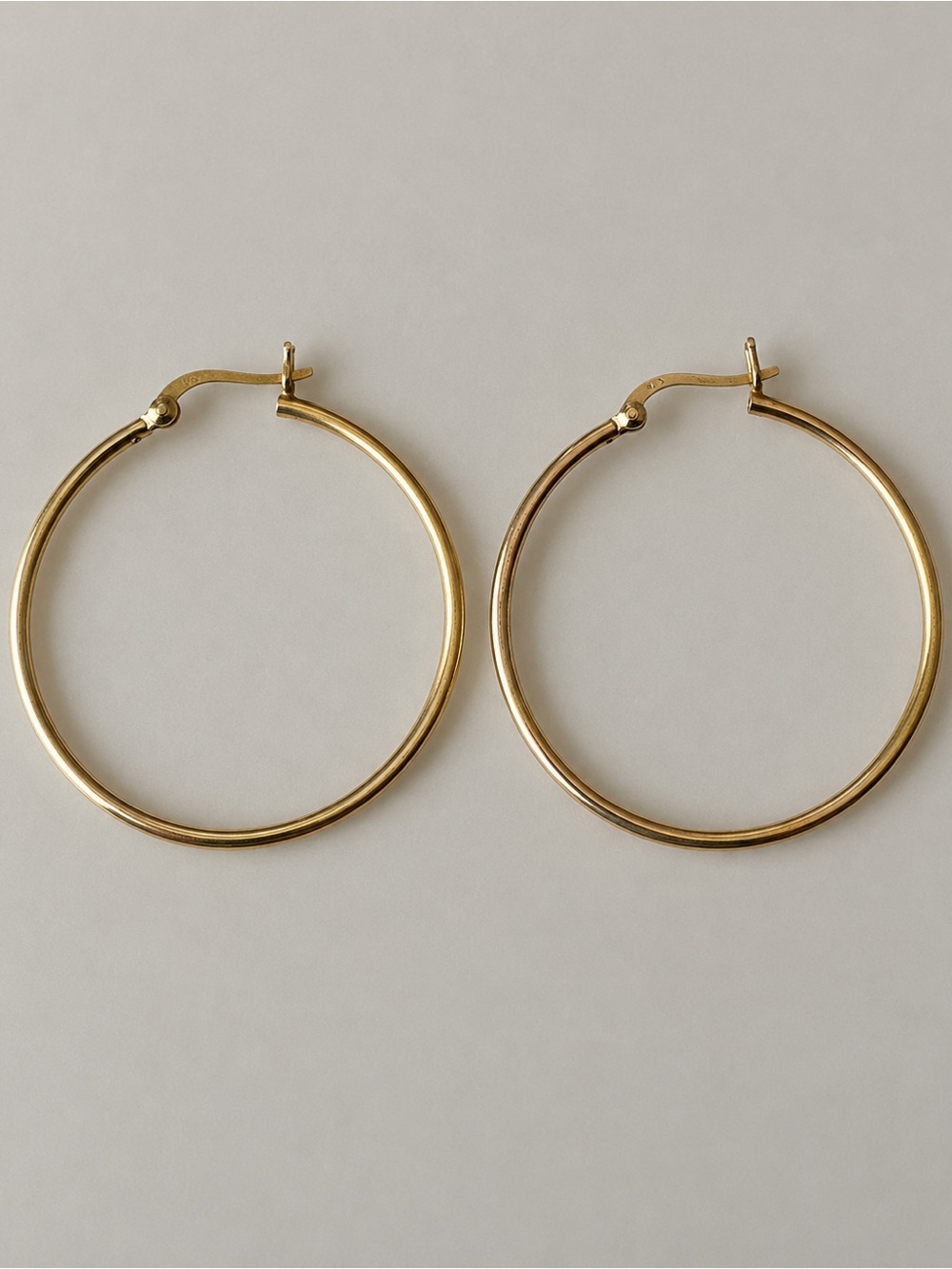 925 Sterling Silver Gold-Tone Thin Hoop Earrings